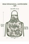 Kitchen Apron with French Pattern, Stain-Resistant, Water-Repellent, Colorfast Fabric, Women's Cooking Apron with Pockets - 3