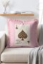 Pink Modern Playing Card Fringed Cushion Cover with Leopard Ace of Spades Design - 3