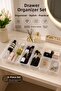 Dark 6 Piece Set 1XXL 2XL 1Xm 2XS Multi-Purpose Drawer Organizer - Jewelry Makeup Organizer Closet Organizer Cutlery Holder
