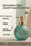 Boby Diamond Globe Glass Liquid Soap Dispenser – Decorative Bathroom and Kitchen Dispenser with Gold Pump and Crystal Pattern - 16 cm X 10 cm - 500ml - - 2