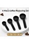 4-Piece Black Coffee Scale Set 5-10-15-20 ml – Measuring Spoon for Coffee and Kitchen