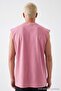 Gül Kurusu Oversize/Geniş Kesim Soluk Efektli Yazı Baskı %100 Pamuk T-Shirt/Atlet TMNSS23AL00009 - 5