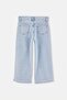 Orta Mavi Kız Çocuk Pamuklu Esnek Kumaş Kalp Nakışlı Wide Leg/Geniş Paça Jean PantolonTKDAW27JE00008 - 7