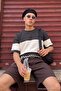 Antrasit Oversize/Geniş Kesim Renk Bloklu Dokulu T-Shirt TMNSS25TS00065 - 3