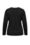 Black-Claret Red Viscose Draped Soft Buttoned Knitted Plus Size Blouse Tbbss26Af00011 - 11