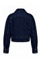 Gece Mavisi Yaka Detaylı Biker Denim Ceket TWOAW27CE00029 - 9