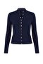 Wardrobe Essentials Lacivert Vücudu Saran Dik Yaka Triko Hırka TWOAW27HI00088 - 6