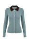 Wardrobe Essentials Mint Premium Özel İplik Polo Yaka Triko Hırka TWOAW26HI00225 - 5