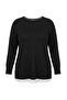 Wardrobe Essentials Siyah Çizgi Detaylı Mevsimlik İnce Triko Kazak TBBAW27AN00033 - 5
