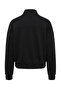 Siyah Kalın İçi Polarlı Oversize Dik Yaka Çin Düğmeli Fermuarlı Örme Hırka/Sweatshirt TWOAW27SW00023 - 7