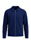 Lacivert Regular Kesim Waffle Dokulu Polo Yaka Fermuarlı İnce Hırka/Sweatshirt TMNAW27SW00015 - 5