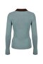 Wardrobe Essentials Mint Premium Özel İplik Polo Yaka Triko Hırka TWOAW26HI00225 - 8
