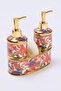 2-Piece Floral Patterned Gold Detailed Porcelain Liquid Soap Dispenser Tdraw27Sbn00003 - 4