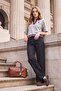 Premium Siyah DÖKÜMLÜ Normal Bel Wide Leg Geniş Paça Jeans TWOAW27JE00095 - 2