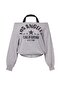 Gri Melanj 2'li Asimetrik Yaka Şehir Baskılı Oversize/Geniş Kesim Örme Sweatshirt TWOAW27SW00123 - 7