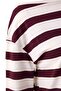 Mürdüm Çizgili Oversize/Geniş Kesim Asimetrik Yaka Düşük Kol Örme T-Shirt TWOAW27TS00043 - 5