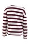 Mürdüm Çizgili Oversize/Geniş Kesim Asimetrik Yaka Düşük Kol Örme T-Shirt TWOAW27TS00043 - 6