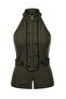 Haki Fitted Halter Yaka Fermuarlı Örme Yelek TWOAW27YE00035 - 9