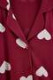 Burgundy 100% Cotton Heart Knitted Pajamas Set Thmaw27Pt00141 - 6