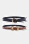 Black-Tan Women's Double Belt Takaw27Ke00011