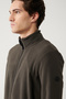 Men's Anthracite Basic Mock Neck Fleece Cardigan E001069 - 2