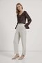 Armalife 515 fileto pocket detail carrot fabric women's trousers