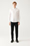 Men's White Buttoned Collar Basic 100% Cotton Shirt B 002030 - 5