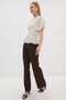 Polka Dot Pleated Low Sleeve Blouse - 3