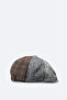 Men's Anthracite Wool Blend Plaid Patterned Cap Hat A42Y9278 - 2
