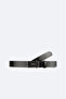 Men's Black 100% Leather Rectangular Buckle Belt A42Y9303