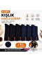 Men's Black Navy Blue 6 Pairs Winter Thick Cotton Thermal Long Towel Socks - 2