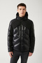 Men's Black Goose down Water Repellent and Windproof Detachable Hooded Puffer Coat with Carrying Strap A3 - 3