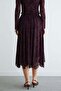 Elastic Waist Floral Pattern Lined Sheer Skirt - 8