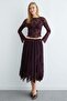 Elastic Waist Floral Pattern Lined Sheer Skirt - 5