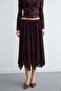 Elastic Waist Floral Pattern Lined Sheer Skirt - 7