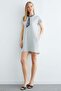Scarf Detailed Crew Neck Dress - 5