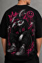 Men's Black Oversize Back Printed Streetwear T-Shirt – Rabbit - 2