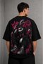Men's Black Oversize Back Printed Streetwear T-Shirt – Rabbit