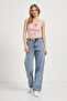Women's Jeans Straight Baggy Ice Blue Denim Pants - 2