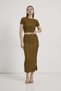 Textured Crop T-Shirt Skirt Set