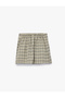 Pleated A-Line Plaid Skirt with Bow in Viscose Blend - 5
