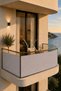 Gray Balcony Curtain Luxury 1St Class Tarpaulin Fabric Water Repellent Top Cornice Bottom and Side Tie Balcony Tarpaulin - 4