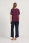 Women's V-Neck Modal Loose Burgundy Short Sleeve T-Shirt - 5