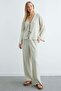 Front-Tied Textured Kimono 2-Piece Set