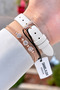 Bronze Case White Color Strap 28 mm 2 Years Warranty Women's Wristwatch - 4