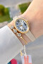 Gold Case, Cream Color Strap, Gift Packaged, 22 mm 5 Atm Women's Wristwatch
