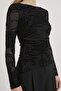 Armalife 10645 Flocked Tulle Women's Blouse with Lining Details - 5