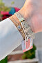 Gold Case, Cream Color Strap, Gift Packaged, 20 mm 5 Atm Women's Wristwatch - 5