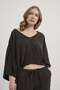 Tensel Beli Elastic Detailed V-Neck Casual Blouse - 2