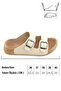 Women's Summer Faux Leather Two Belt Velcro Adjustable Comfortable Sole Casual Slippers - 3